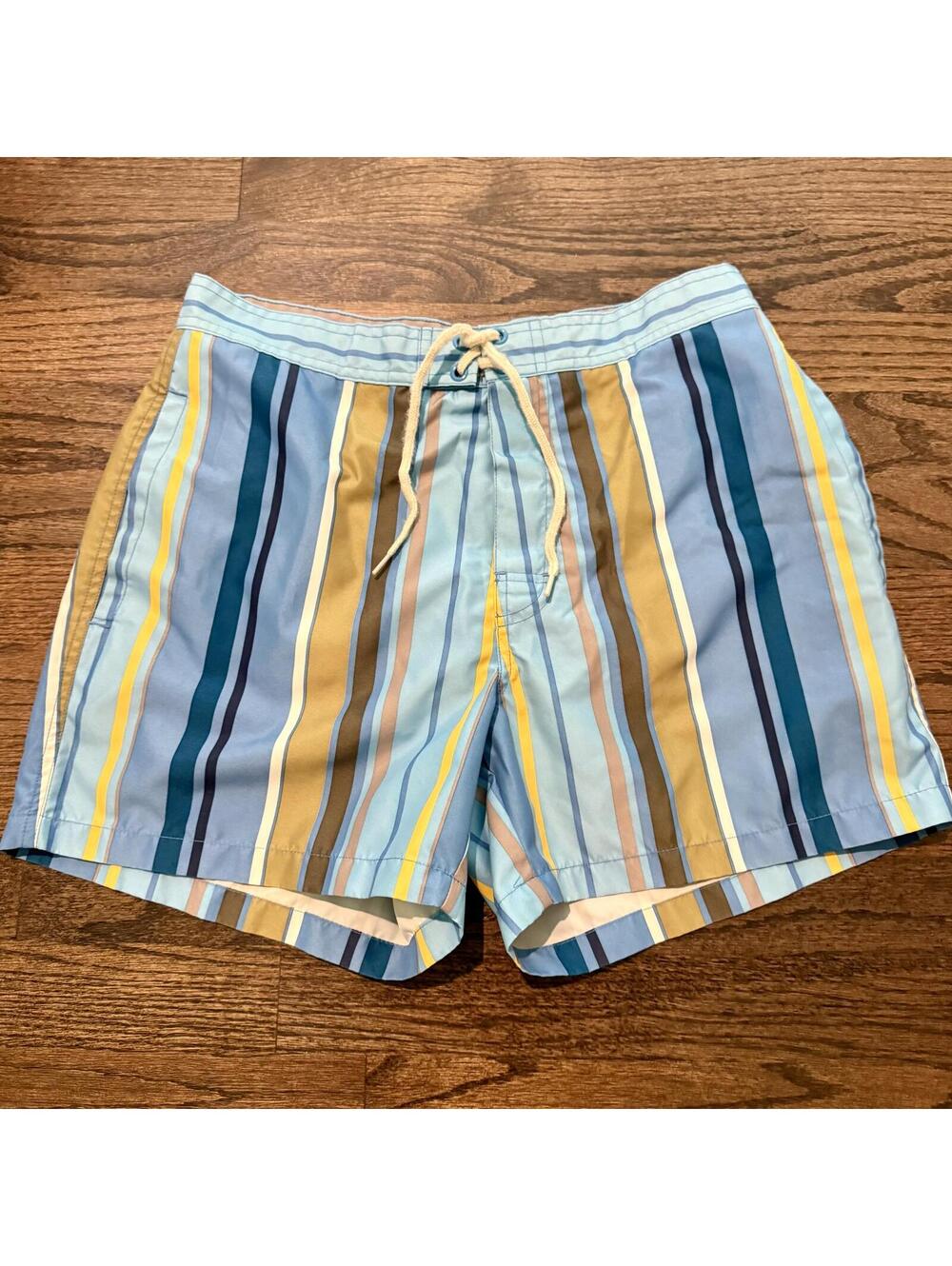 J.Crew Men's Blue Striped Lined Swim Trunks Size Small/30